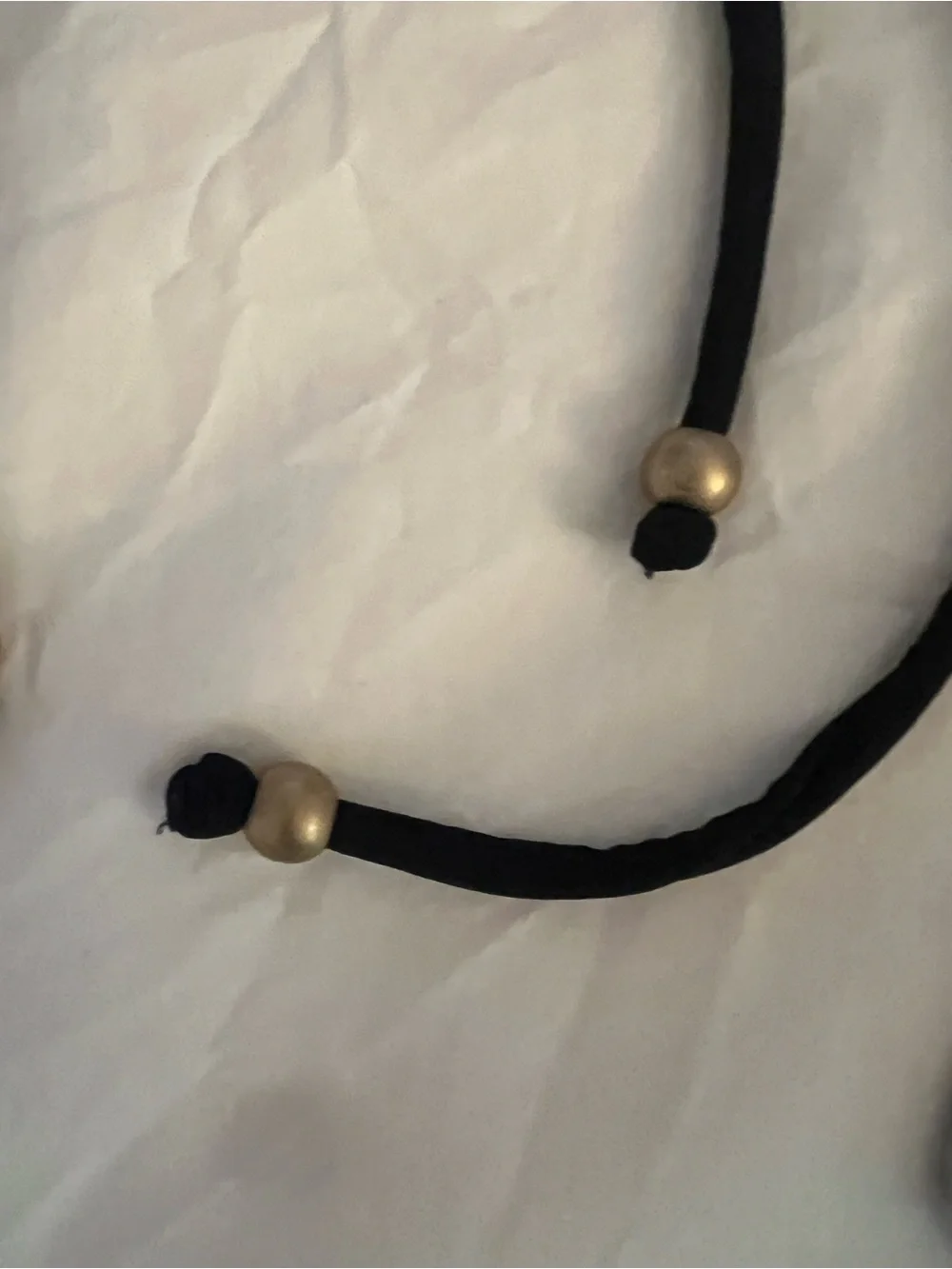 l*space Black Tie-Detail Bikini Set with Bead Accents